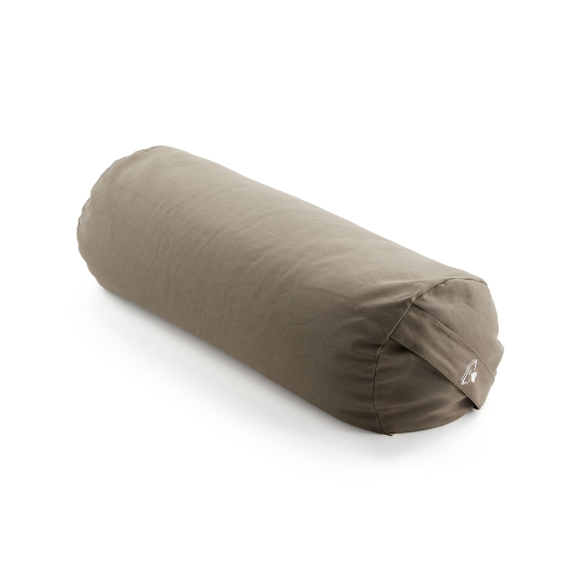Myga Buckwheat Support Bolster Pillow – Soft & Comfortable Yoga Cushion for Restorative & Pregnancy Yoga – Organic Buckwheat Filling and Removable Cotton Cover with Carry Handle – 63 x 25cm (Wood)