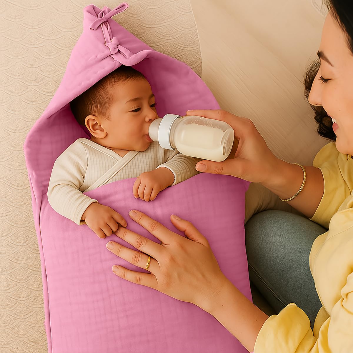 PAPATE - Nid d'ange en Coton Biologique - Doux et Respirant - pour Bébé et Enfants - Fabriqué en France - Idéal pour Nouveau-nés