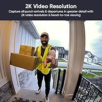 Vista 10 de WYZE Cámara de timbre con cable v2 (se requiere cableado de timbre existente), timbre de video de seguridad 2K, visión nocturna a color, audio de 2