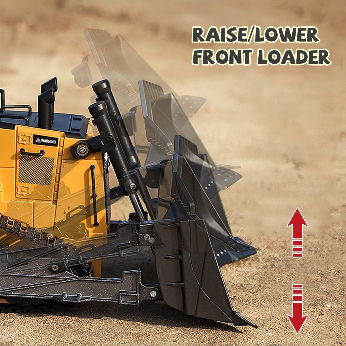 Losbenco RC Bulldozer 1/16 Remote Control Full Functional Construction Vehicle, 2.4Ghz 9 Channel Dozer Front Loader Toy with Light and Sound for Kids Age : Toys & Games