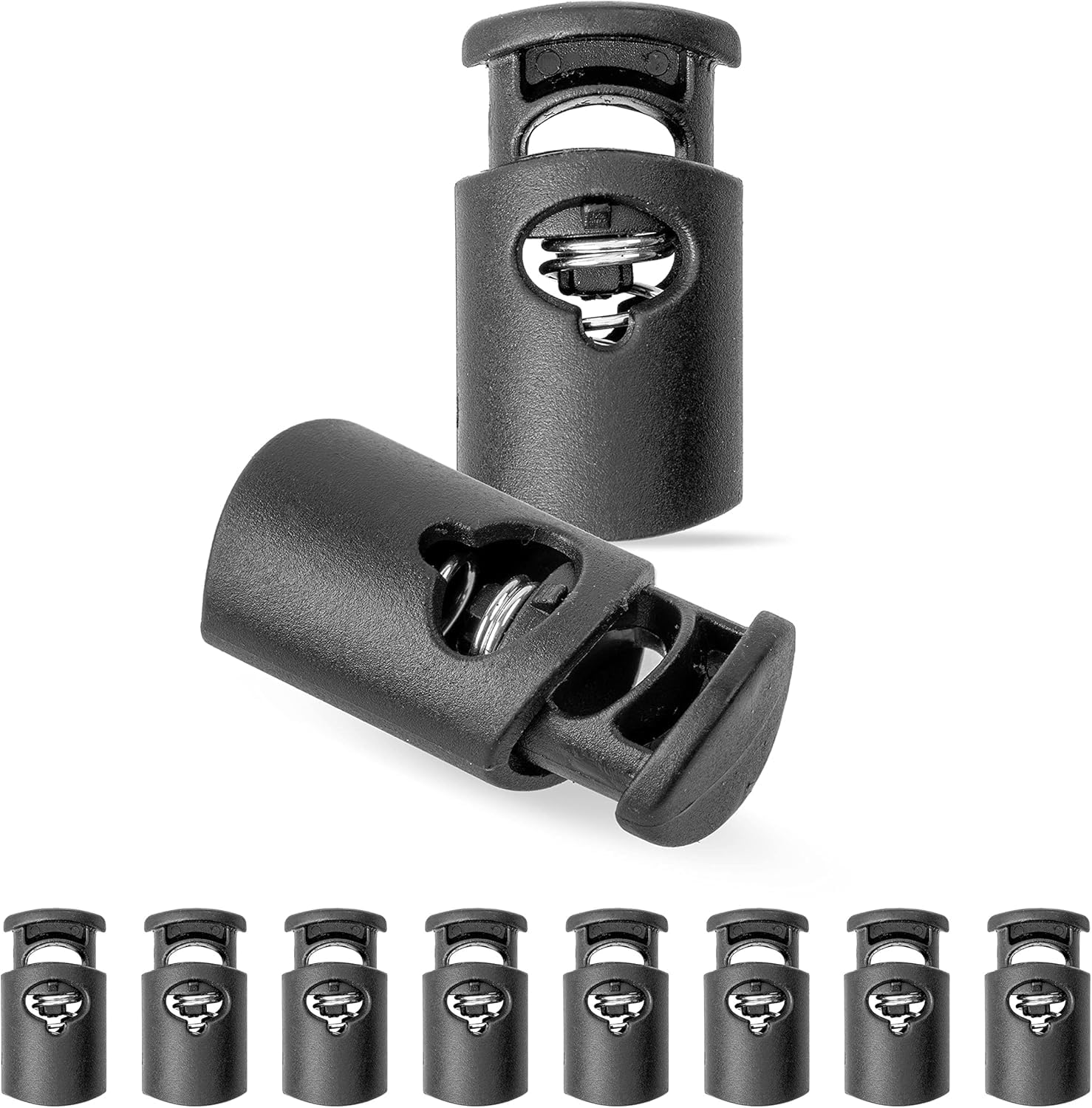Rarehaunt Cord Stopper Lock With One hole ideal for Ø 5 mm cords. Plastic Toggle Stopper for Shoelace, Paracord, Bags, Clothing Strings. luggage accessories (BLACK)-image-17