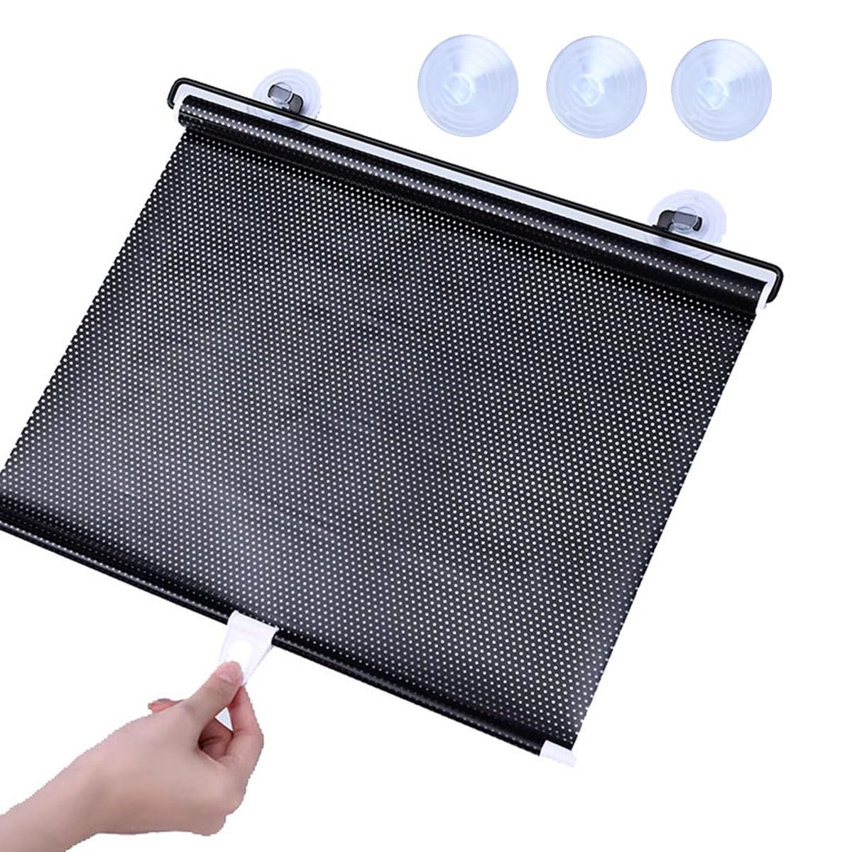 No-Drilling Blackout Blind Shade W 40/45/50/58/68cm Roller Shades for Window Darkening Roller Blinds with Suction Cups Temporary Privacy Roller Curtain(W68xH125cm)