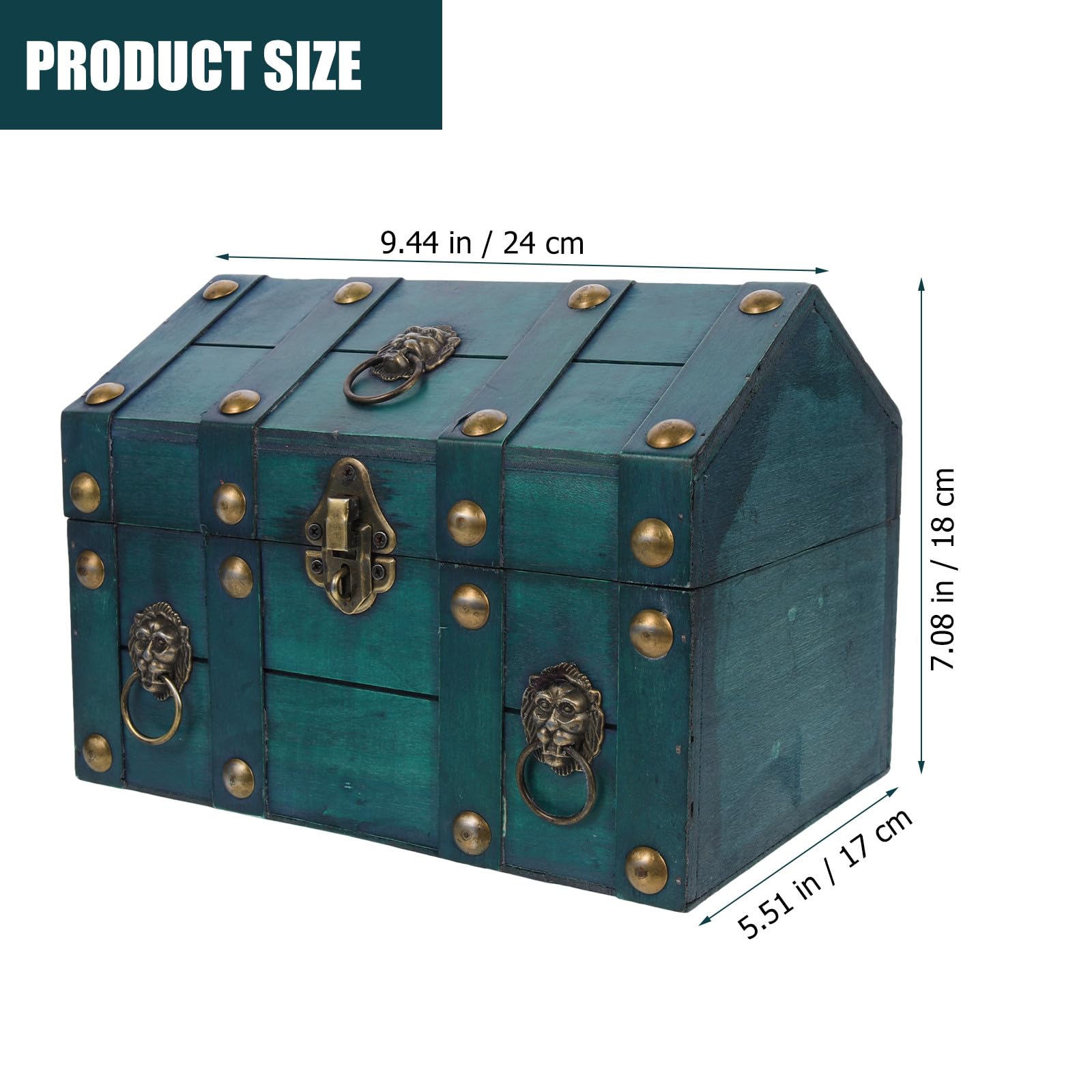 Cofanetto Portagioie in Legno Verde, Stile Retrò Vintage