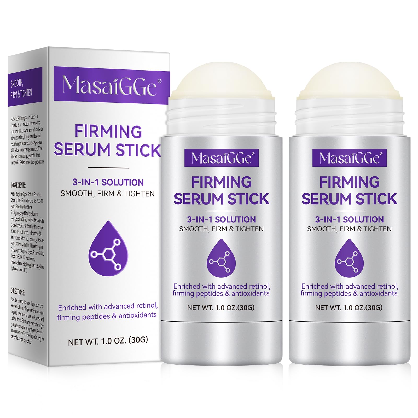 Retinol Firming Serum Stick, Collagen Peptides Firming Serum Stick, Anti Aging Peptides Cream Stick