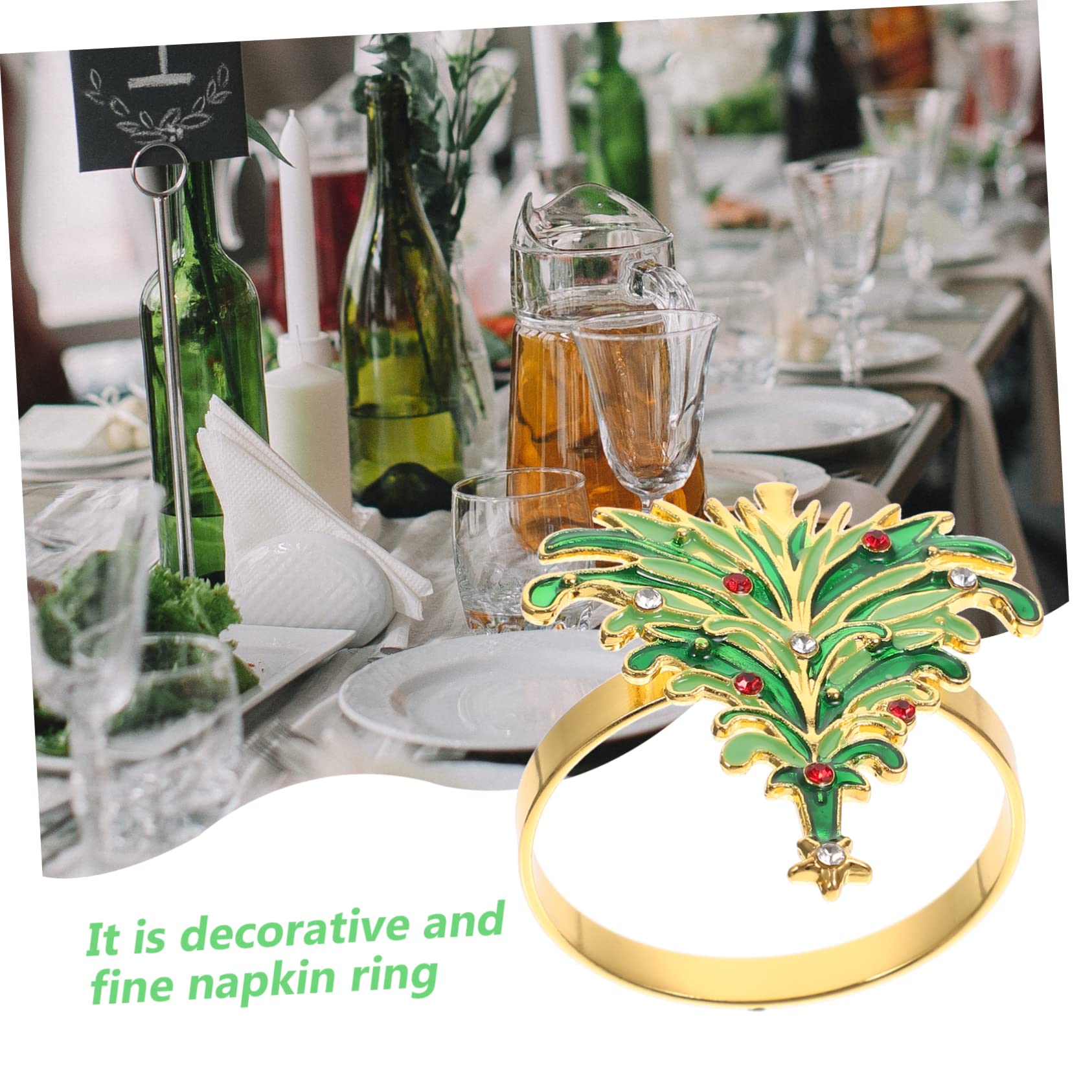 Cabilock Pièces Rond de Serviette Ronds de Serviette Sapin de noël Paramètres de la Table de Noël Decoration Noel Decoration de Noel Ornement décor Porte-Serviettes Pinces à Serviettes