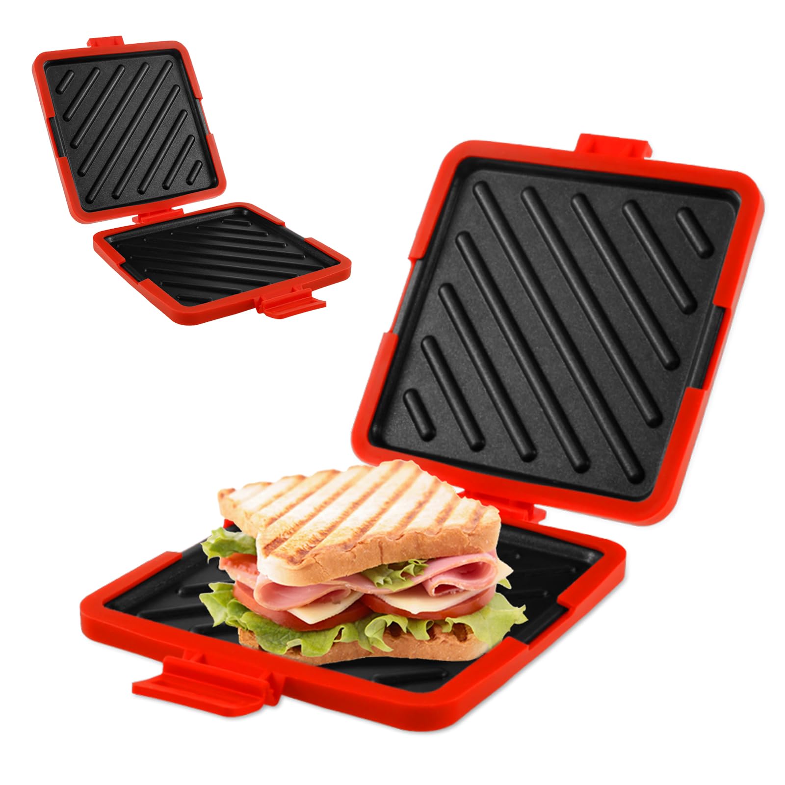 Tostadora de sándwiches para microondas Toastie evita el pan blando y limpia fácil