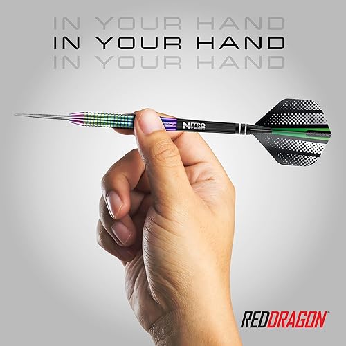 Vista 5 de RED Dragon Razor Edge Spectron - Tungsten Professional Steel Darts Set with Flights and shafts - Available in 20g, 22g, 23g, 24g, 26g