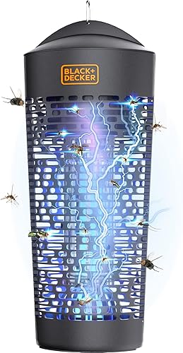 Miniatura 2 de BLACKDECKER - Exterminador de insectos para exteriores trampa eléctrica UV para insectos matamoscas mosquitos jejenes y otras plagas voladoras de