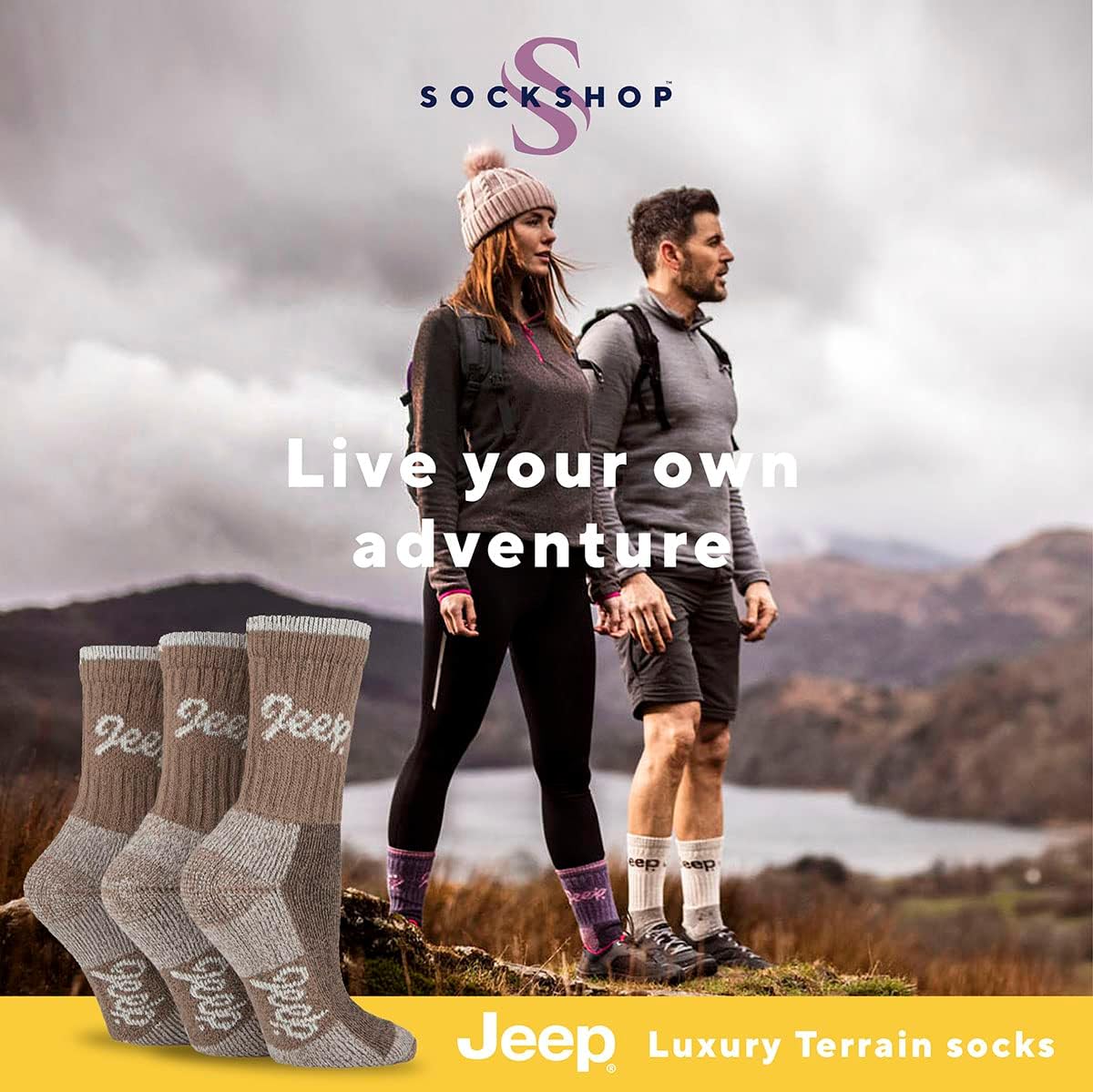 JEEP TERRAIN - 3 Pairs Cotton Walking Hiking Socks for Ladies - Padded Breathable Anti Blister Athletic Outdoor Performance Trekking Crew Socks for Women Beige / Cream 4-7 7 71+mwZAULuL. AC SL1200