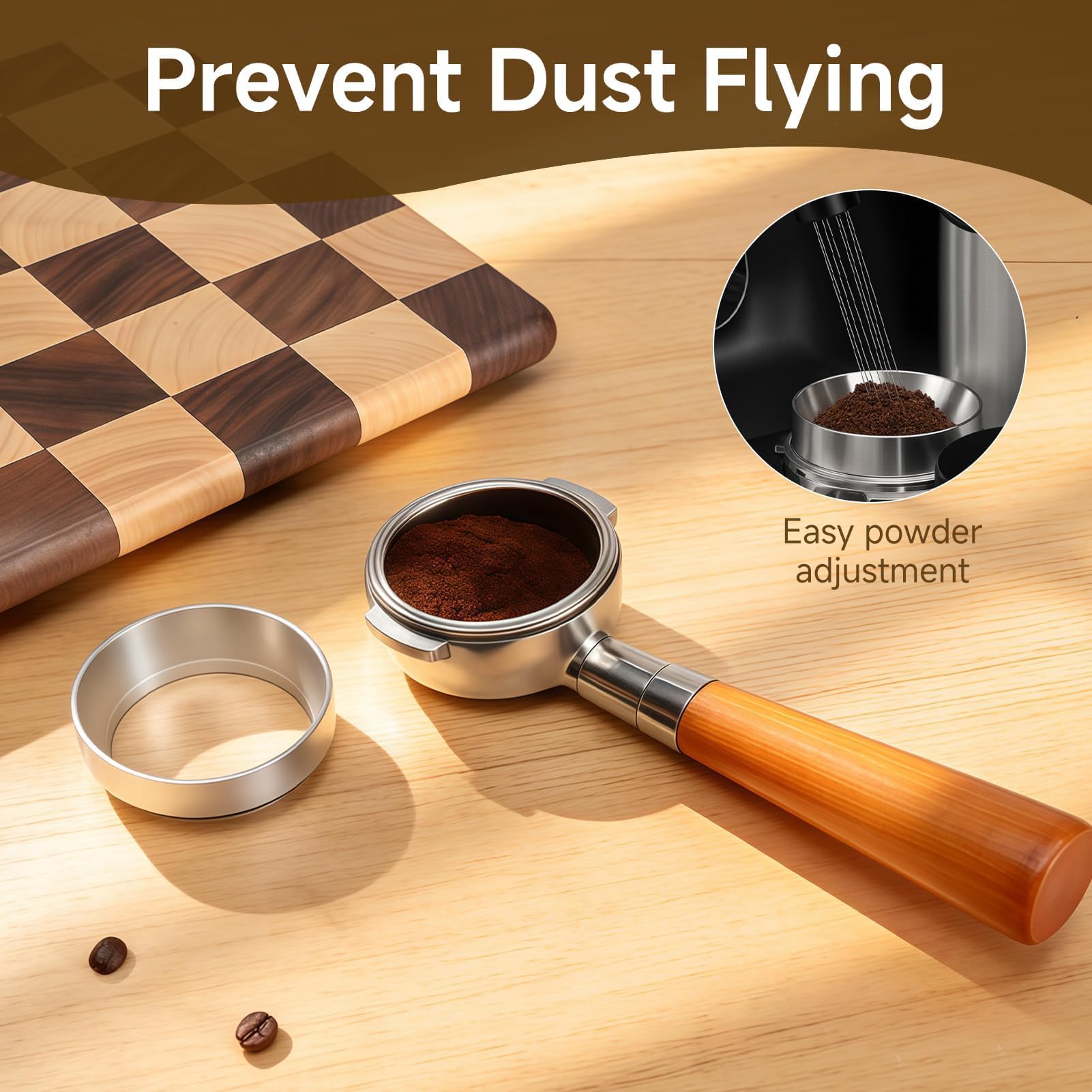 Anillo Dosificador Café 51mm Magnético, Embudo Dosificador de ABS para Portafiltro Espresso, Accesorio Barista Antisalpicaduras, Aro Dosificador para Cafetera Espresso