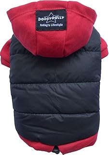Doggy Dolly FP-W110-XL Mops & Französische Bulldogge Hundemantel & Hundepullover, schwarz-rot, XL product image