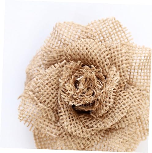 Miniatura 9 de Arpillera natural, 4 piezas hechas a mano de encaje artesanal, lazos vintage rústicos para bodas (marrón claro)