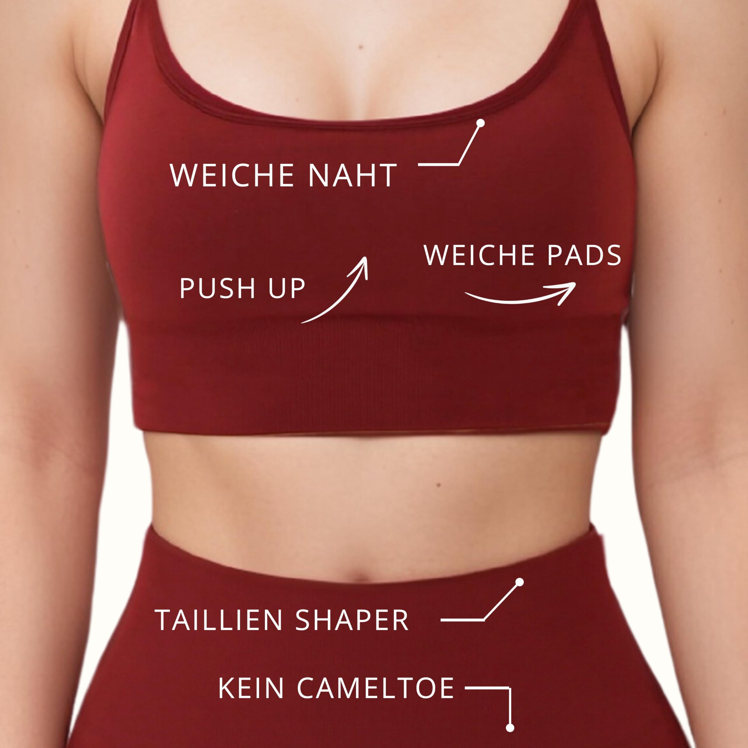 Set da palestra da donna – Leggings da palestra + reggiseno sportivo da donna – Leggings senza cuciture – Invisible Scrunch – Leggings sportivi – Scrunch Butt – Leggings da donna a vita alta –
