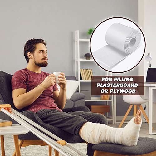 Miniatura 5 de Jecery Rollo de fieltro adhesivo de 14 x 6 x 2.5 yardas, acolchado y ortopédico para amortiguación de heridas, 1 rollo (blanco)