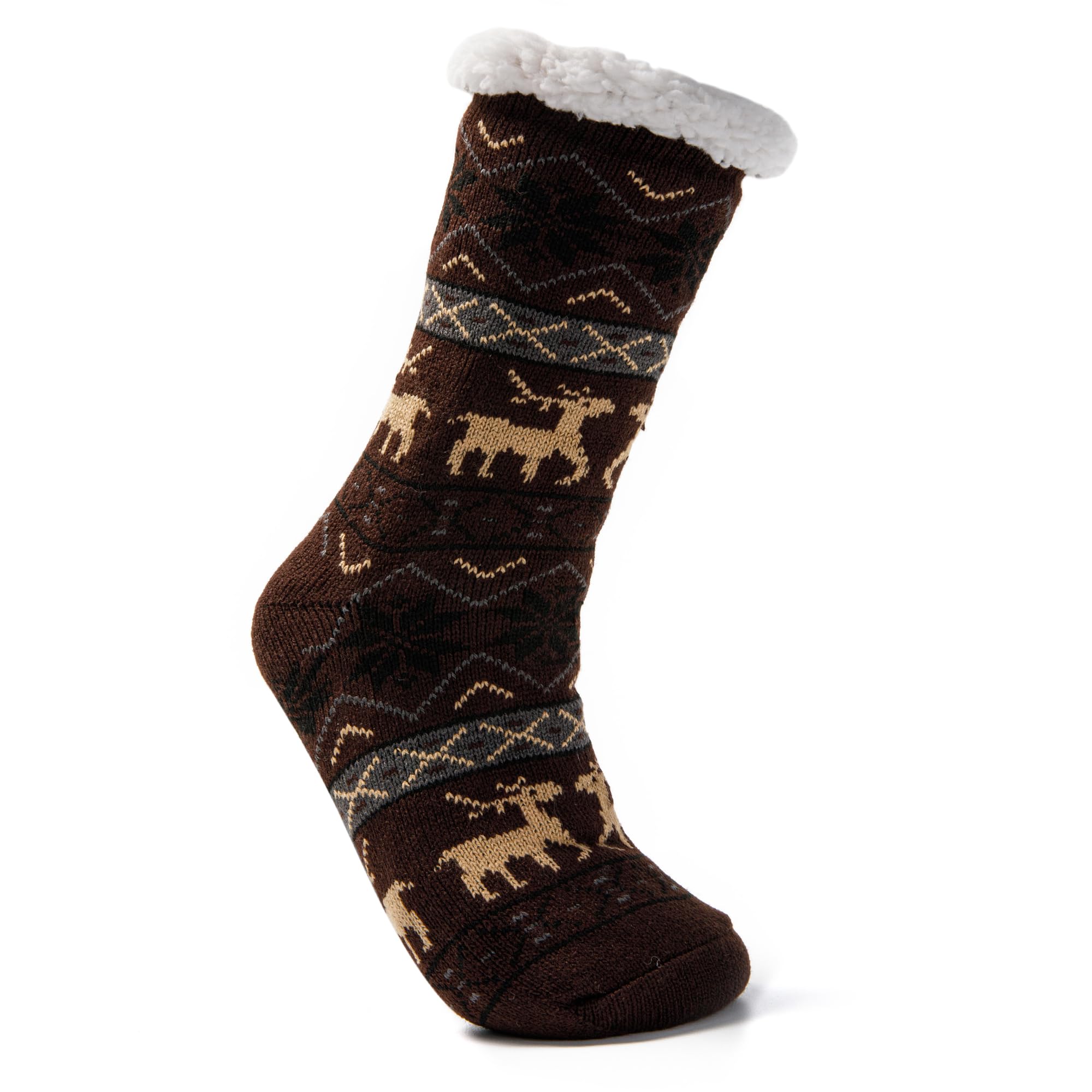 JOMIX Calcetines Antideslizantes Hombre Navidad Peluche Largos Invierno Navideños Cálido Calcetín Andar por Casa Tamaño 39-46