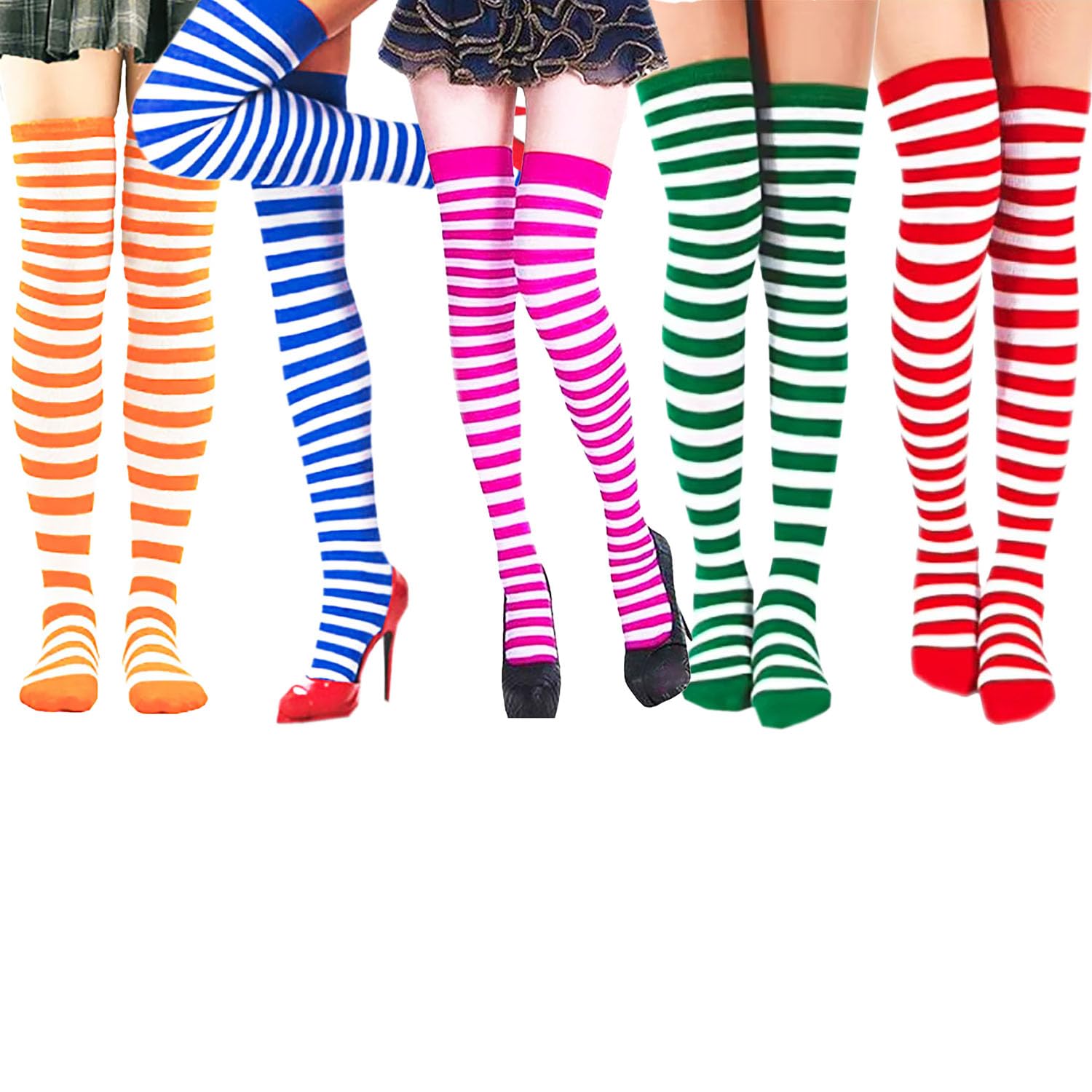 Meia 7/8 Longa Listra Branca