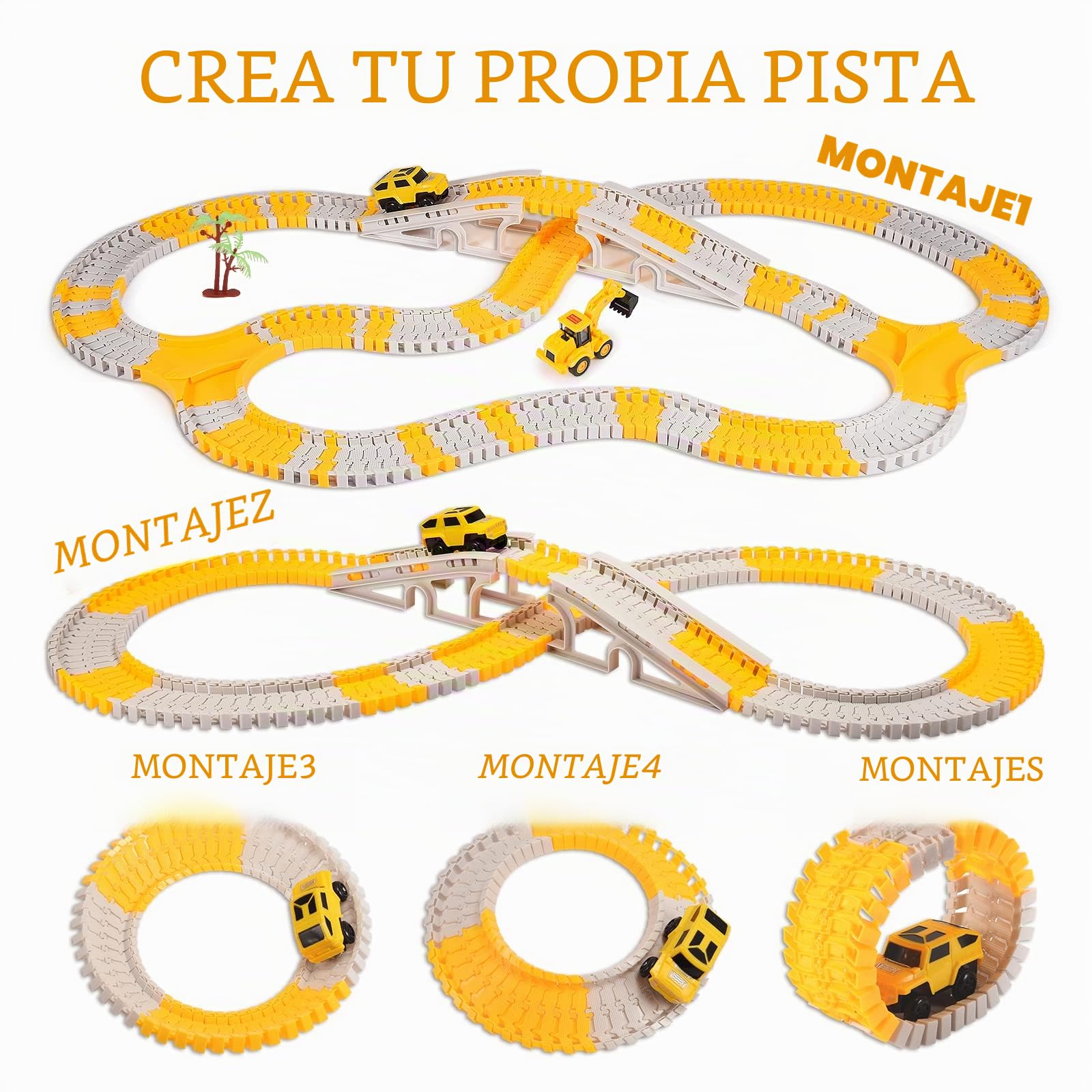 Adeokay Juguetes Niños 2 3 4 5 6 Años, Pista de Coches para Niños Regalo Niño 2-6 Años Pista Coches Flexible Juguetes para Niños de 2-6 Años Regalo Niña 2-6 Años Juegos Educativos Niños 2-6 Años