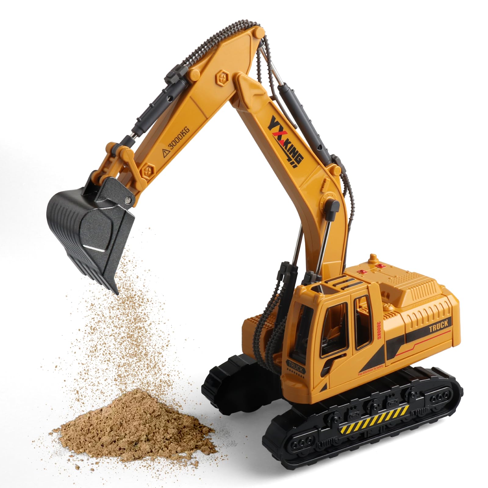 Metal ABS Plastic Excavator Toy, Diecast Manual Construction Equipment Digger Truck Model Toys for Boys Kids Ages 3-5 4-7 8-12 Christmas Birthday Gifts