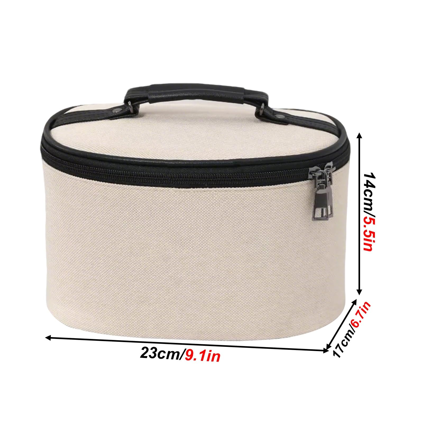 Borsa per Il Trucco, Pochette Trucchi Portatile da Donna, Guscio Rigido Rinforzato, Chiusura a Cerniera, Facile Accesso, Scomparti Interni, Struttura Definita e Capiente(White)
