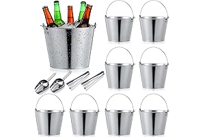 Zopeal Galvanized Metal Beer Buckets with Ice Scoop