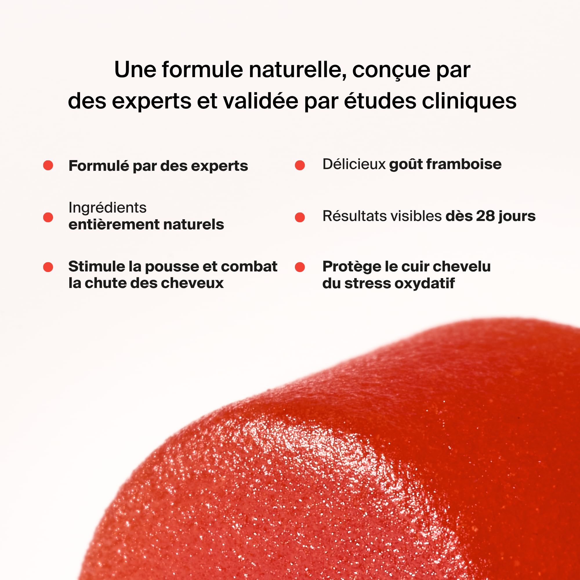 Naali Cheveux Gummies Safran AnaGain Zinc Sélénium – 60 Gommes - Complément Alimentaire Beauté Capillaire – Maintien des Cheveux Normaux – Sans Sucre, Goût Framboise - Routine Bien Etre