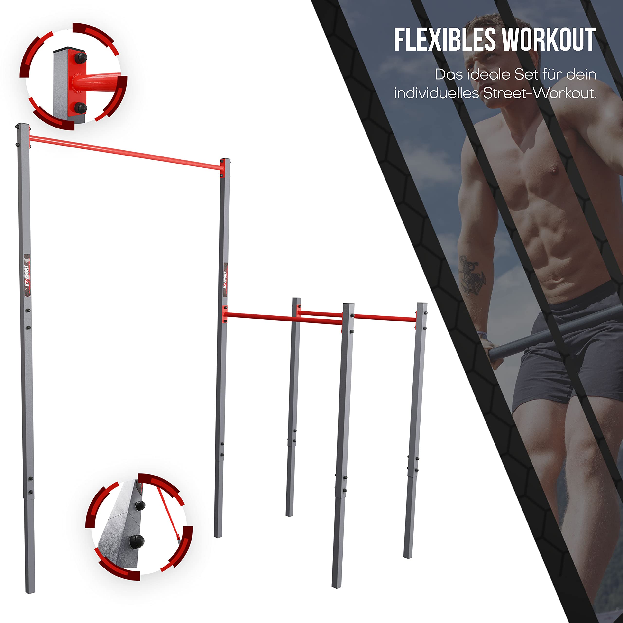 Buy KSport End of More Special Stationary Outdoor PullUp Bar + Dip