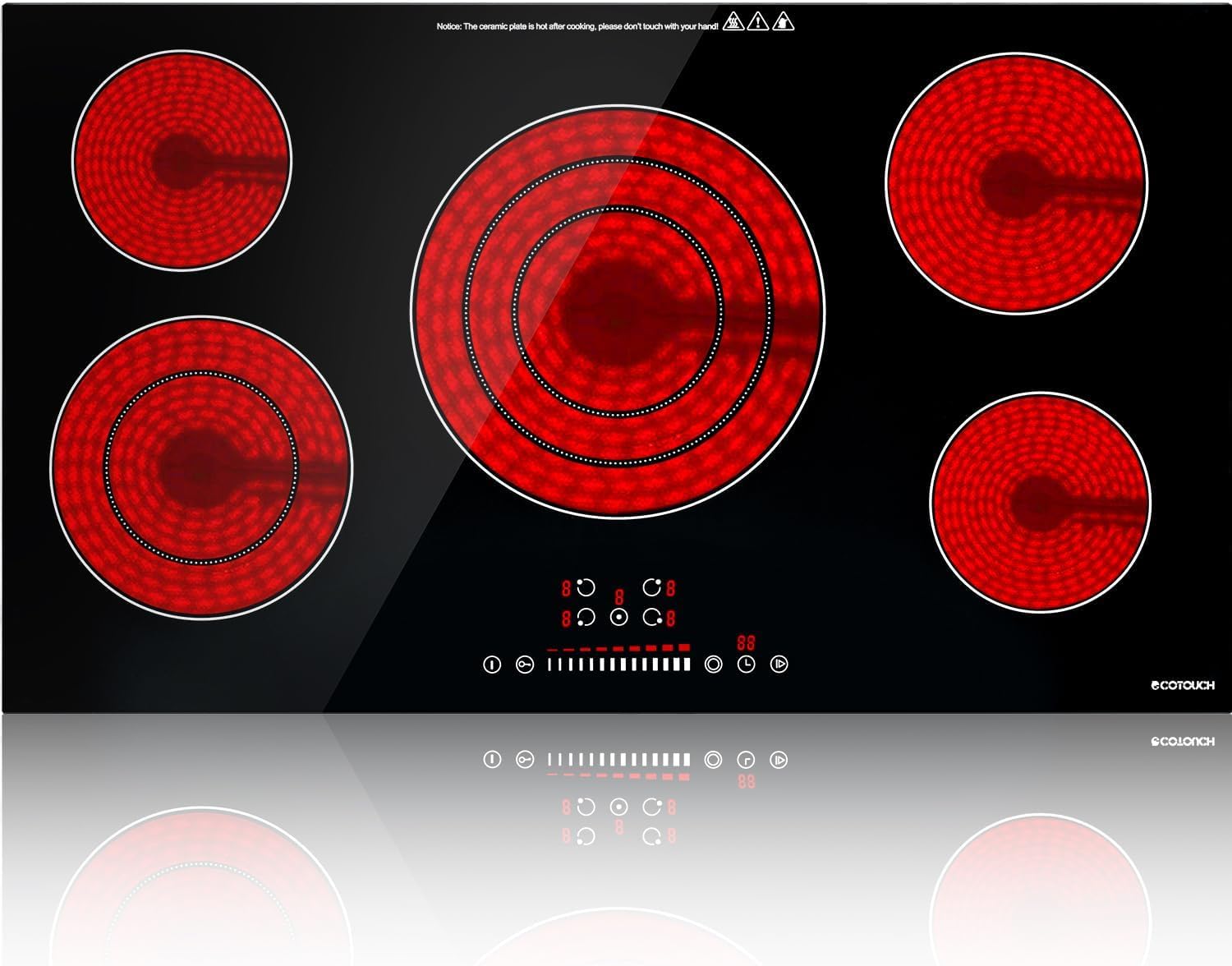GE 36Inch Smooth Top Electric Cooktop 5 Radiant Elements
