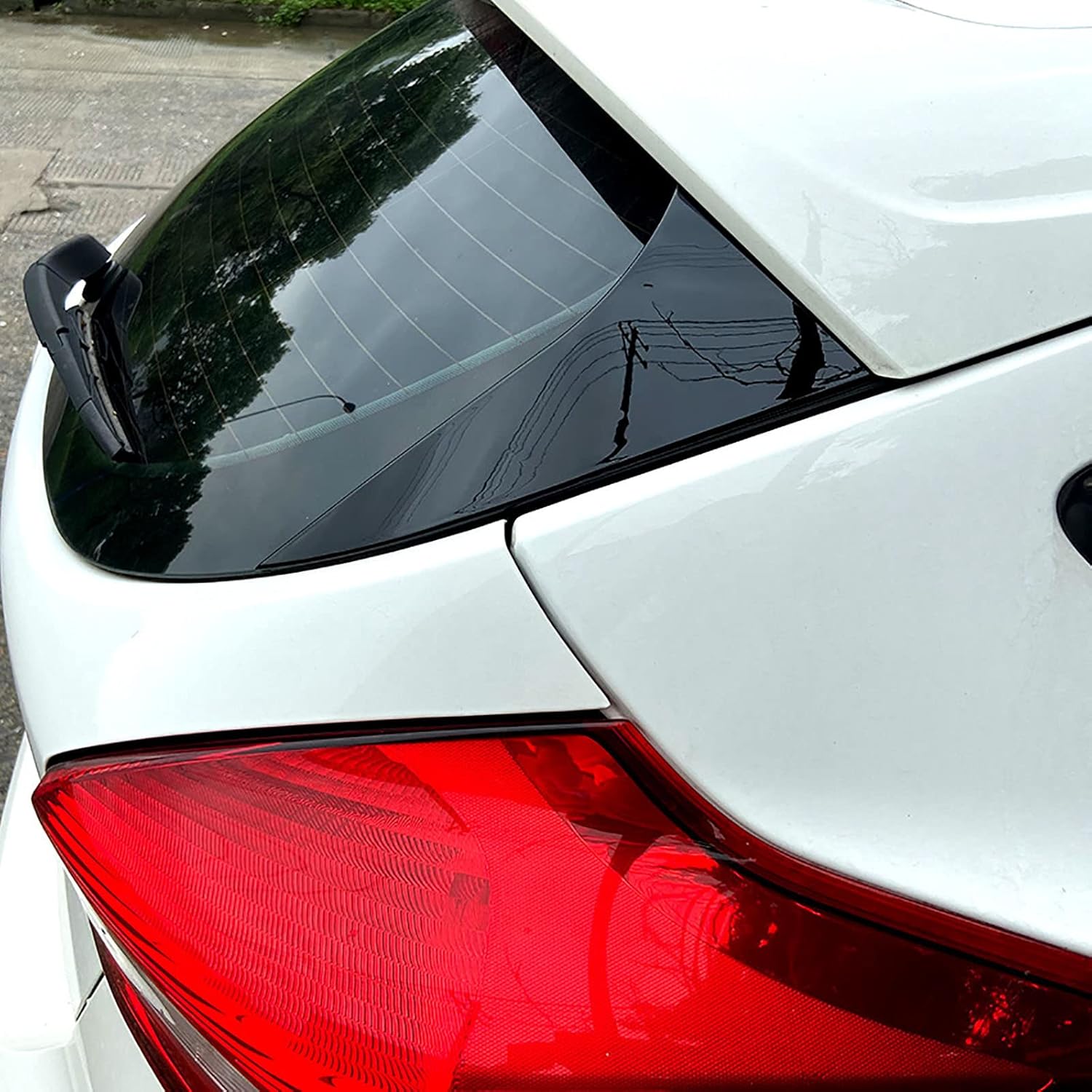 Car Rear Window Spoiler Side Wing Compatible with Ford Focus Hatchback 2015-2018, ABS Exterior Styling Accessories Body Kit Black 2 Pcs