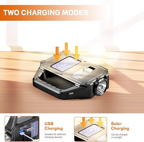 Miniatura 2 de Linterna solar de mano, 1000 lúmenes, linternas de mano de carga solar o USB, linternas portátiles impermeables con 6 modos para pescar, acampar al