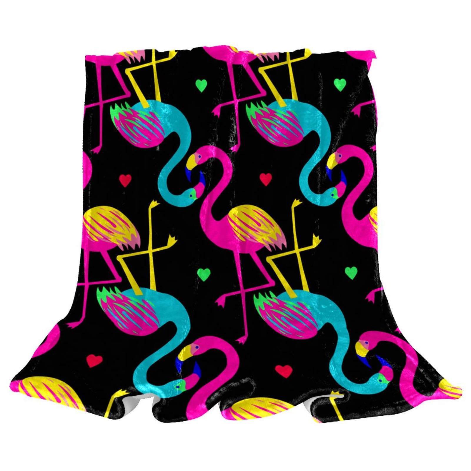 Couverture polaire flamant rose plaid doux jeté de canapé chaud