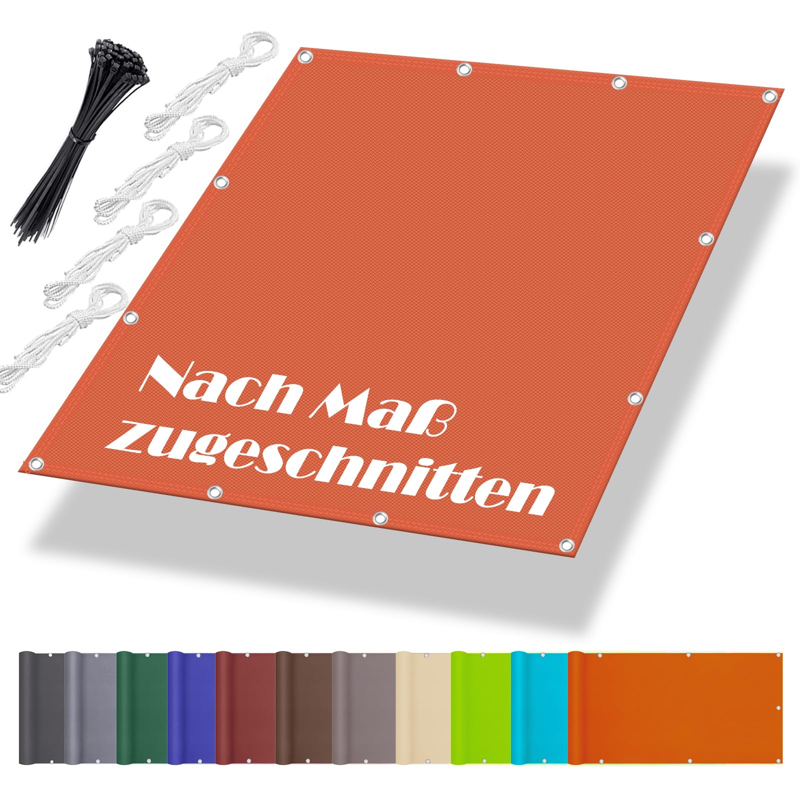 KLGFBDC Waterproof Patio Roof Sun Protection Canopy 2.5x6.5m UV & Wind Protection Net Weatherproof Canvas Cover for Garden Balcony Outdoor Use Colors Orange