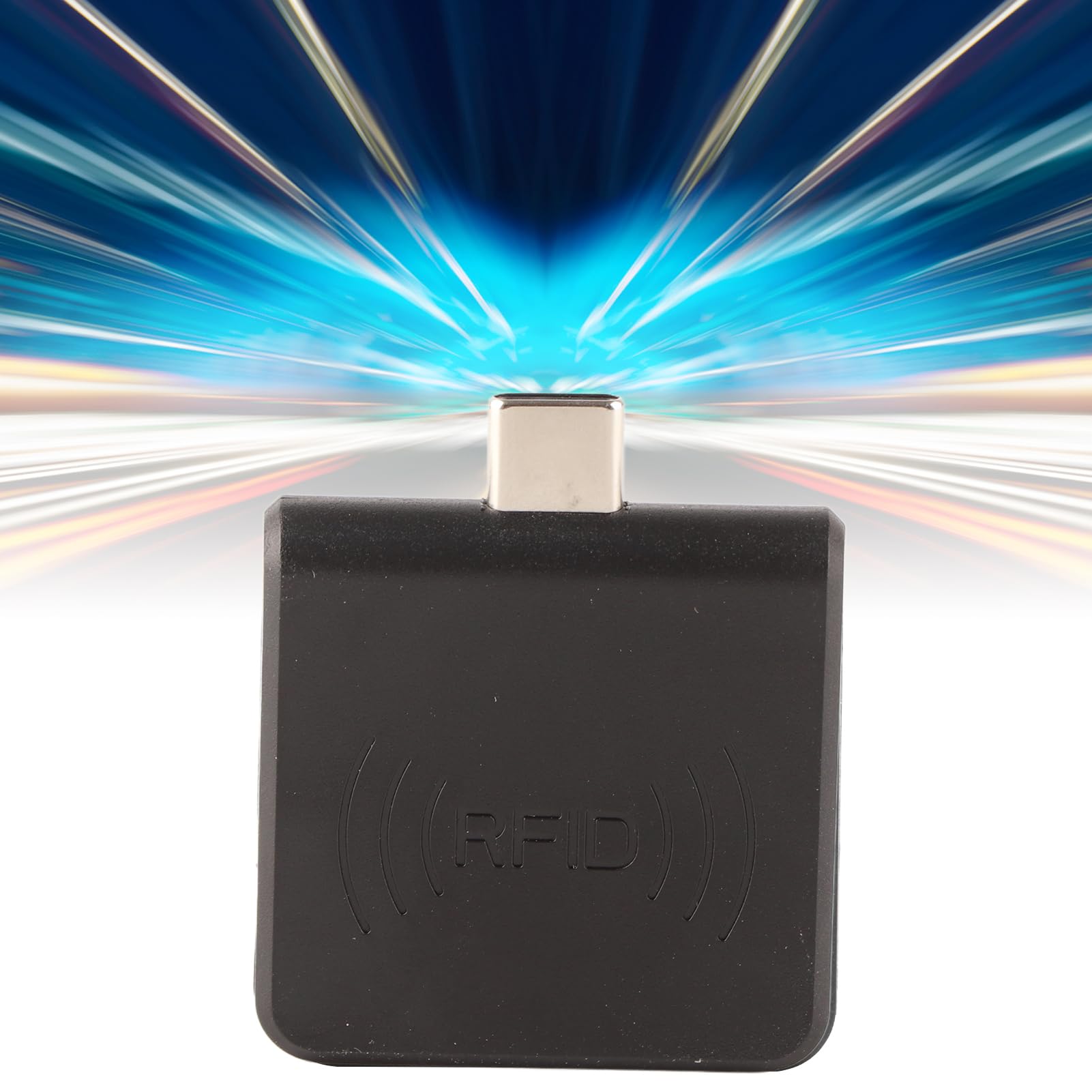 Lector de Tarjetas Portátil USB, Teléfono Móvil OTG Interfaz Micro USB UHF RFID Escritor de Mano para Computadora (Negro)