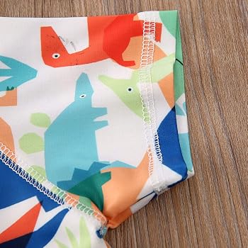 Maillot De Bain Bébé Garçon Anti-UV - Combinaison Manches Courtes Dinosaure | Pour Piscine, Plage