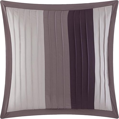 Miniatura 9 de Chic Home Ayelet - Juego de edredón de cama en una bolsa, tamaño King (10 piezas), ropa de cama de microfibra de alta calidad a rayas de color