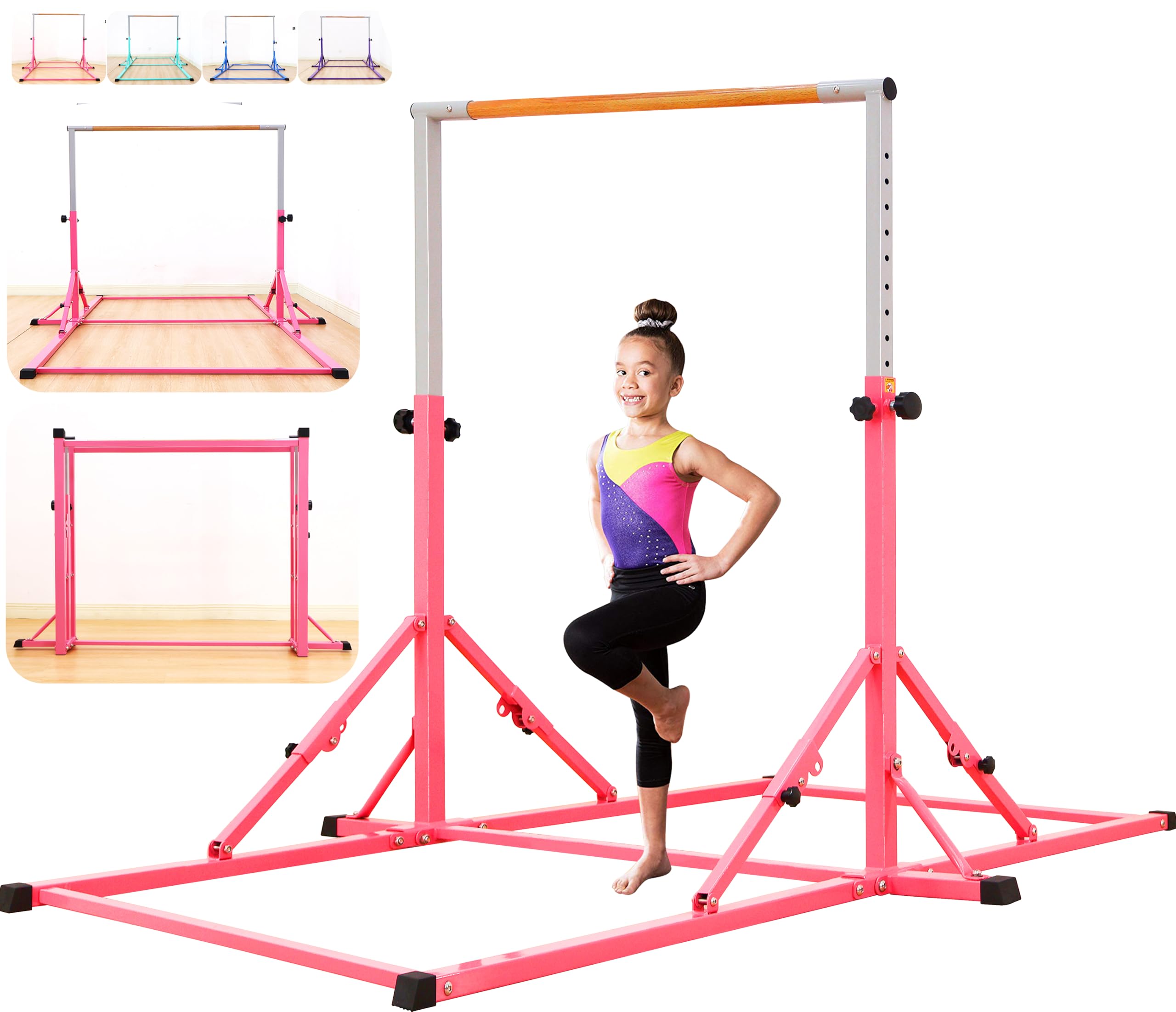 MARFULA Gymnastic Kids Ages 3-25, Up to 6 Ft Height, 400 lbs Weight Capacity, Gymnastic Kip Bar Horizontal Bar for Gymnast 1 – 8 Levels, Gymnastic Training Equipment for Home and Gymnastic Center Use