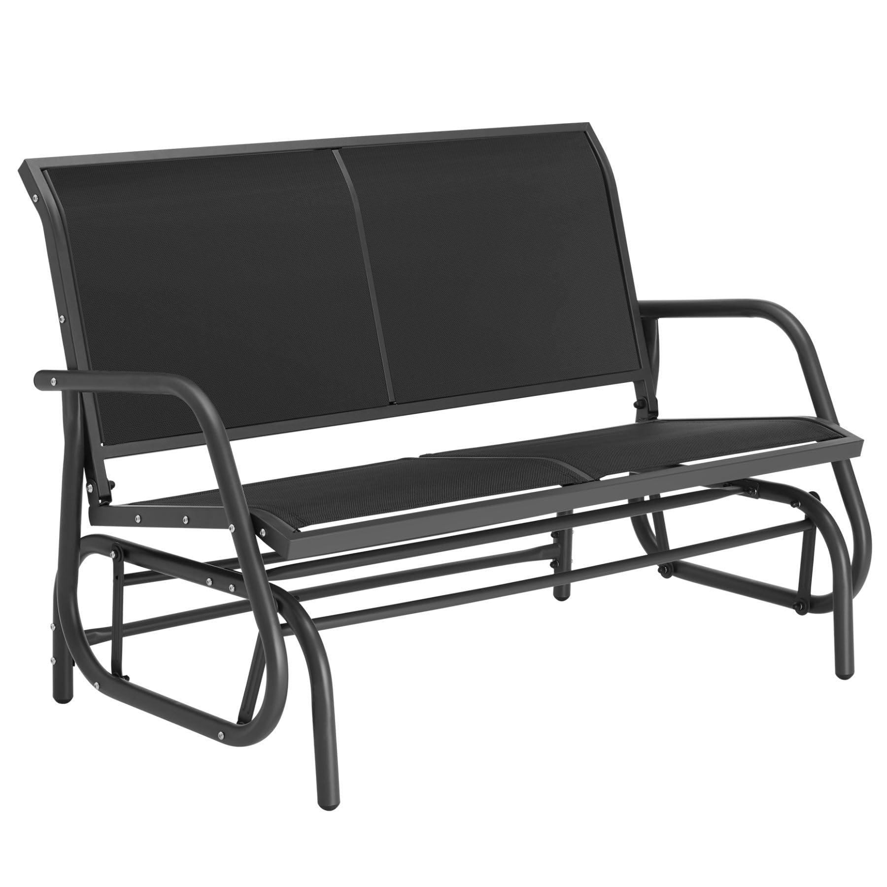 TecTake® Balancín Jardín Banco, Estructura Acero Revestida, Sofa Exterior Duradero, Tumbona Jardín, Banco Terraza, Sillón Balancín, Montaje Sencillo, Muebles Jardín - Negro