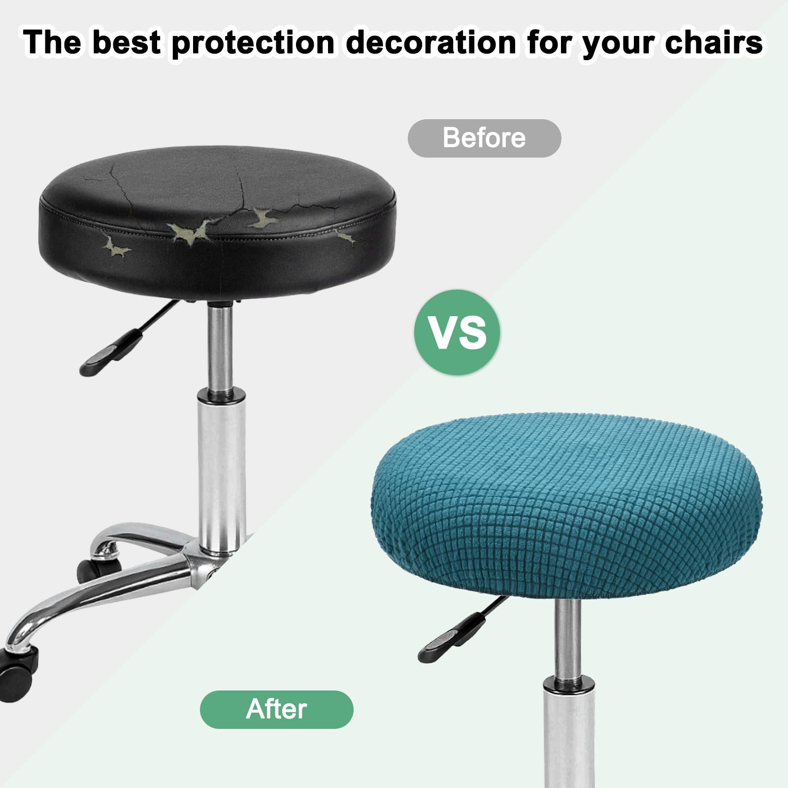 M METERXITY 1-Pack Bar Stool Covers Round - Image 4