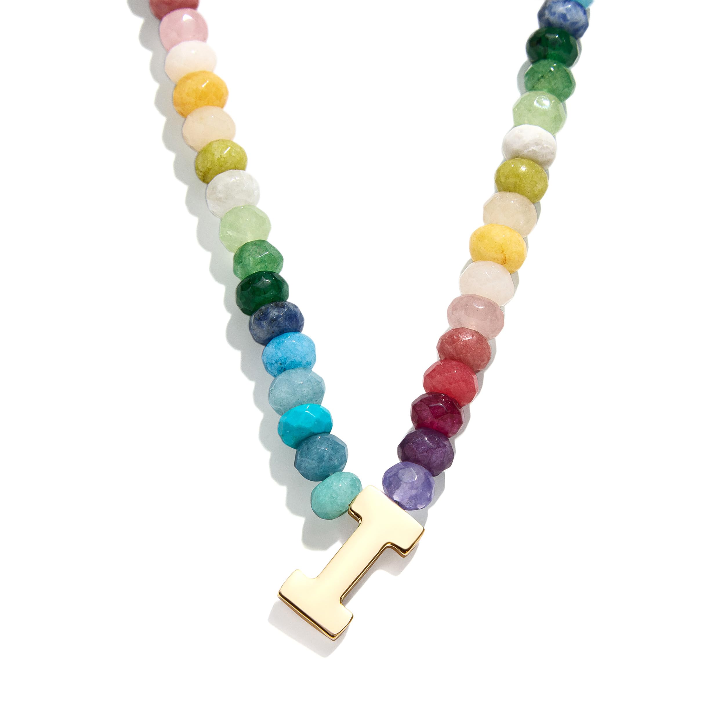 BaubleBar Semi-Precious Block Initial Necklace