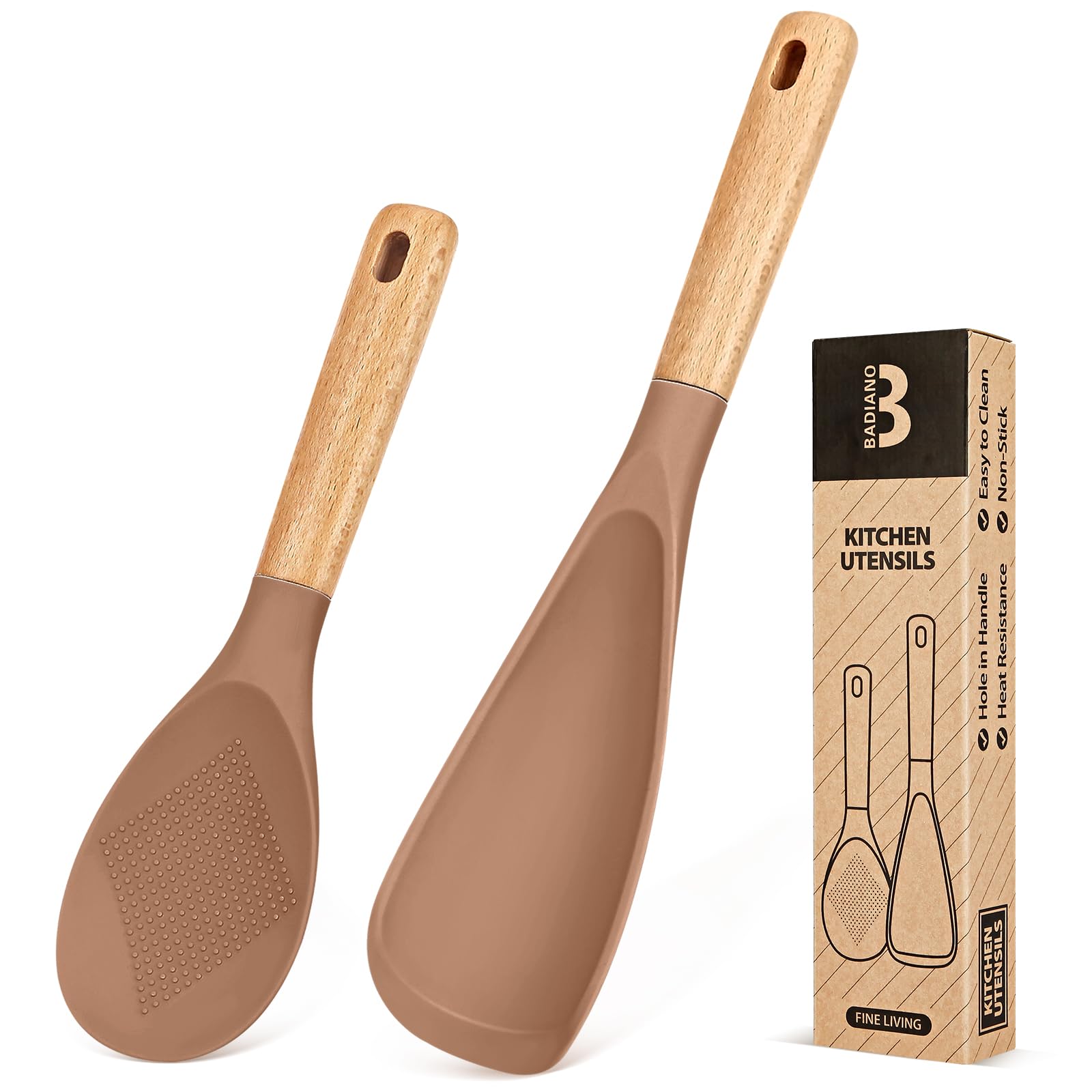 Badiano Cooking Spoon & Rice Scoop - Nonstick Safe -12 Badiano Cooking Spoon & Rice Scoop - Nonstick Safe -12