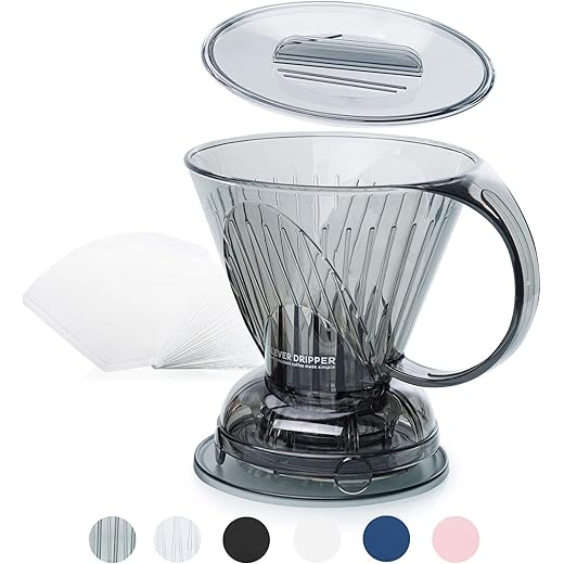 Clever Coffee Dripper Barista's Choice - Bonus 100 Filters Included (18oz Large, Cloud)
