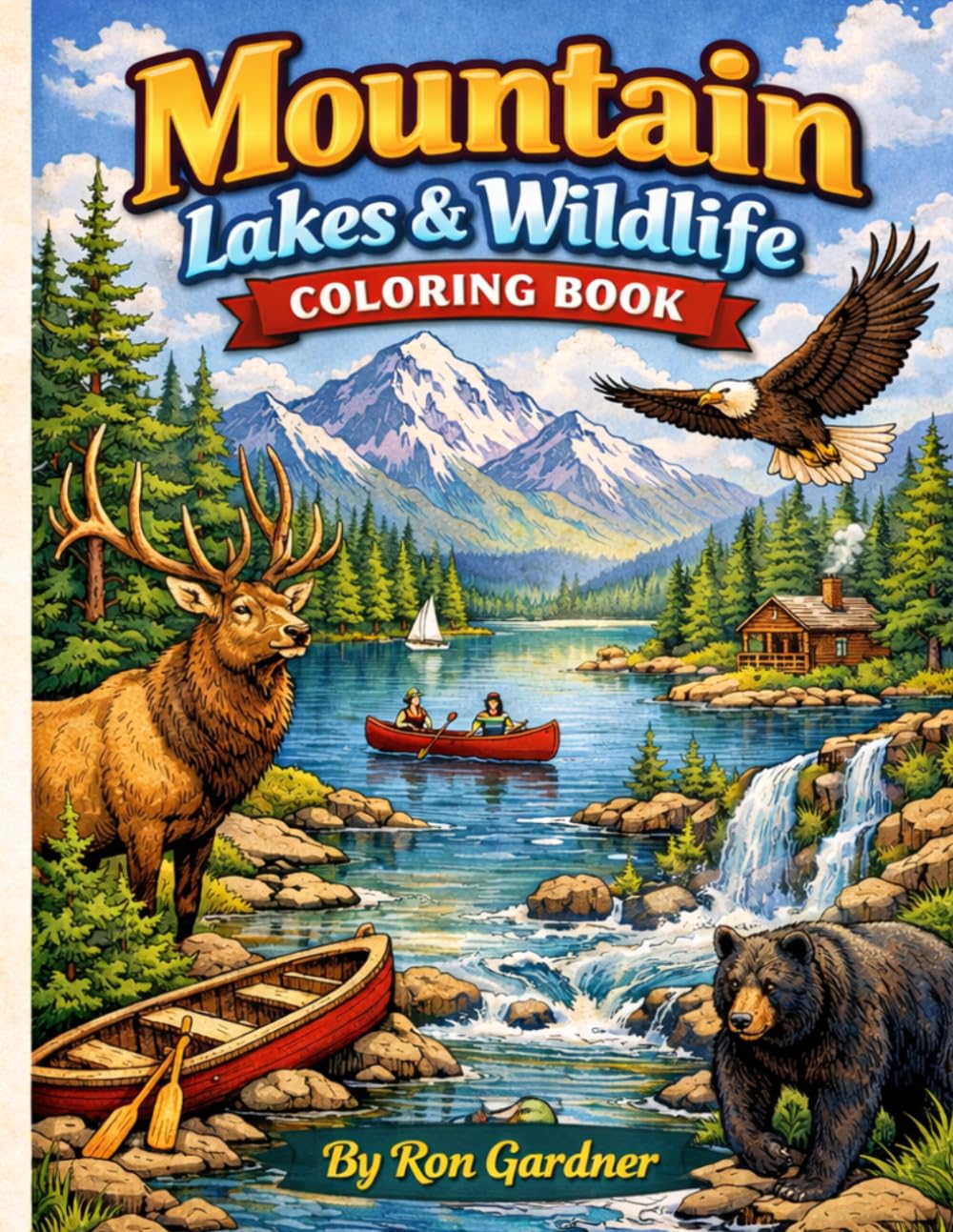 Mountain Lakes and Wildlife Coloring Book