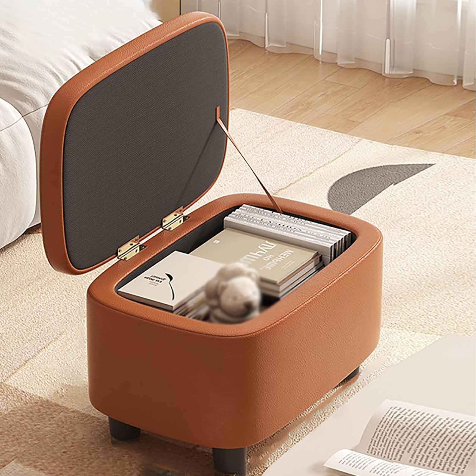 LWJSOCP Modern Round Ottoman with Sto Shoe Bench with Legs Versatile Foot Rest Stool for Entryway Living Room Bedroom – Slish Short Sto Ottoman