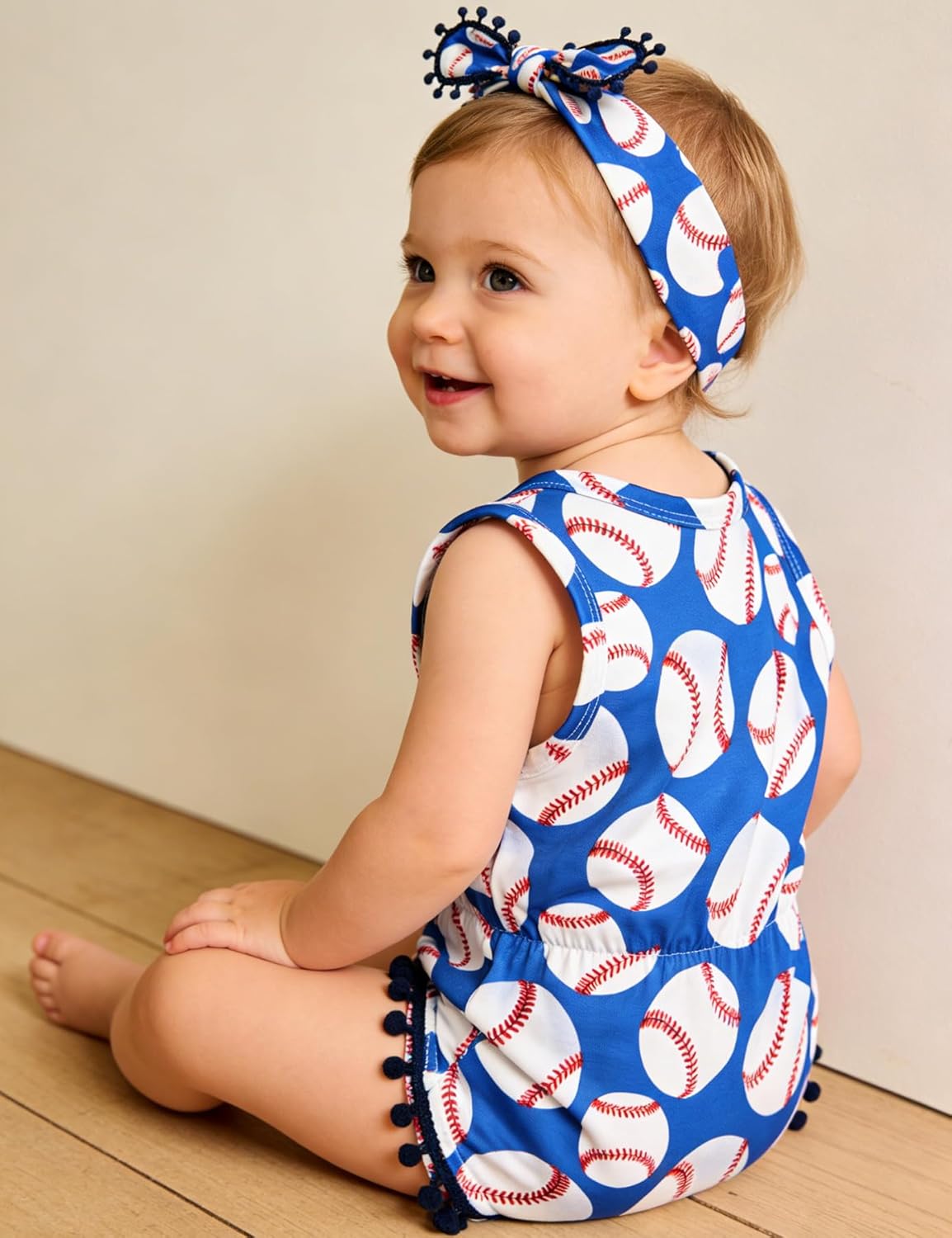 UNICOMIDEA Baby Girls Outfit Newborn Romper Jumpsuits Sleeveless One-Piece Clothes 0-24 Months Bodysuit with Headband - Image 3