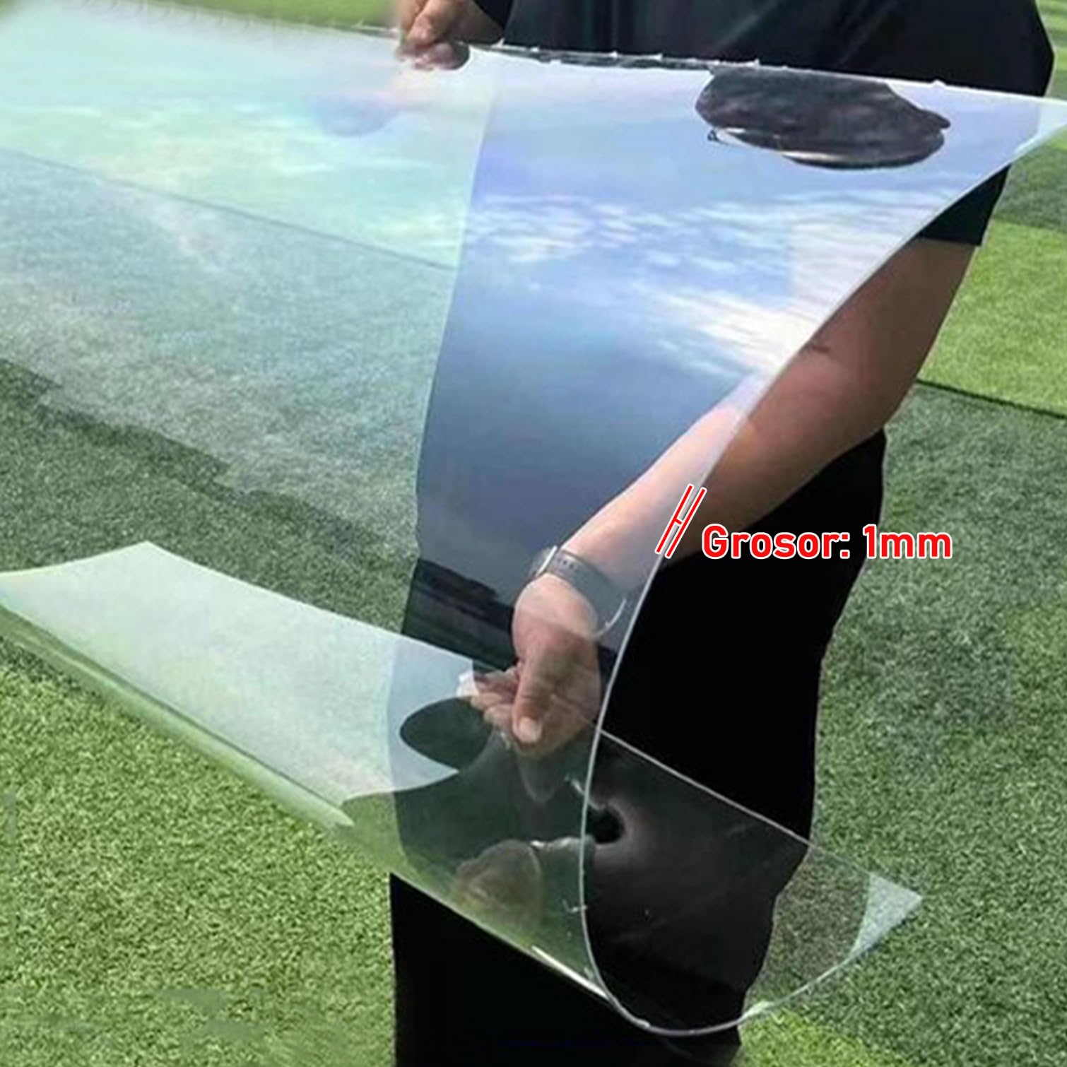 Lámina de Plástico Acrílico Transparente,Planchas de Policarbonato para Techos,1mm Espesor,Cubierta de Invernadero,Paneles para Tejado a Prueba de Lluvia,Fácil de Doblar (1.0m x 2m)