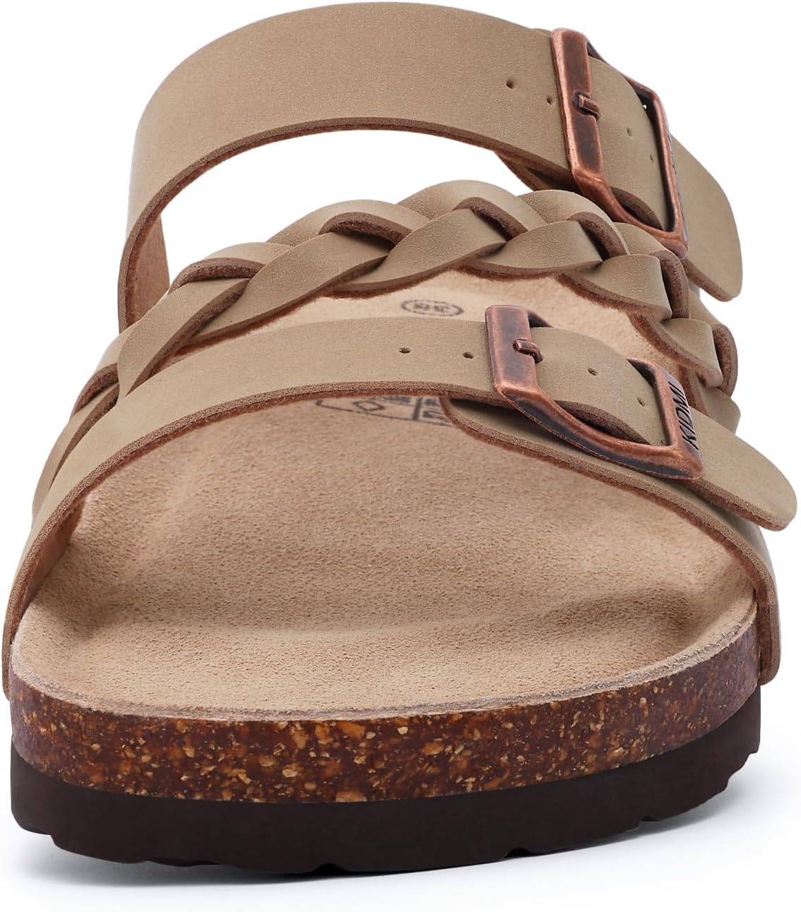 KIDMI Women's Cork Footbed Sandals with Arch Support Comfortable Slip-On Slide Sandals With Adjustable Buckle for Summer - Image 4
