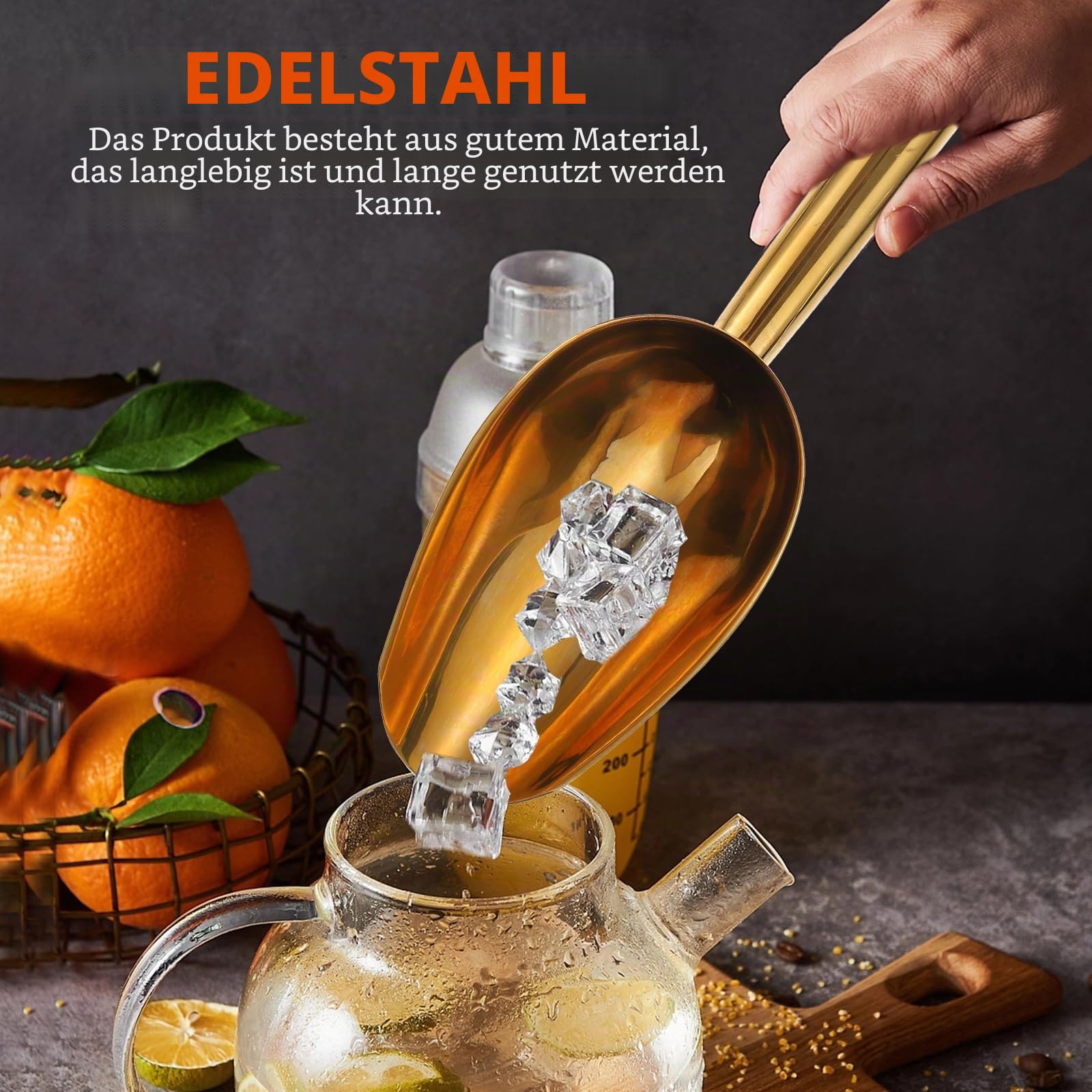 Operitacx Edelstahl Eiswürfelzange Und Schaufel Set 7.5 Zoll Eisschaufel Mit 4 Zoll Lebensmittelzange Für Küche Und Gastronomie Multifunktionale Küchenutensilien