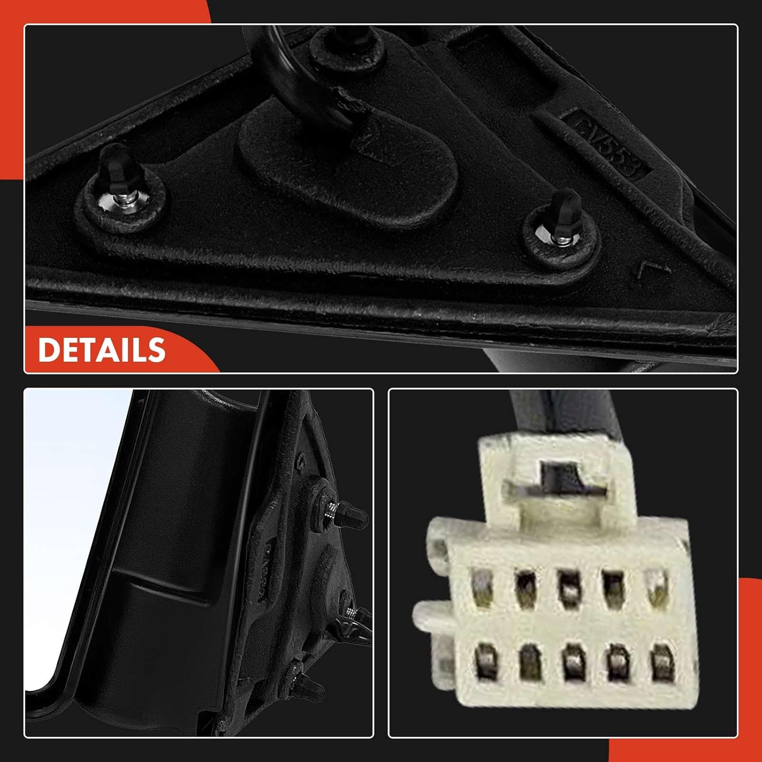 A-Premium Driver Side Power Door Mirror - Compatible with Chevrolet Blazer 1999-2005, S10 1999-2004 & GMC Jimmy 1999-2005, Sonoma 1999-2004 & Oldsmobile Bravada 1999-2004 - Heated Manual Folding