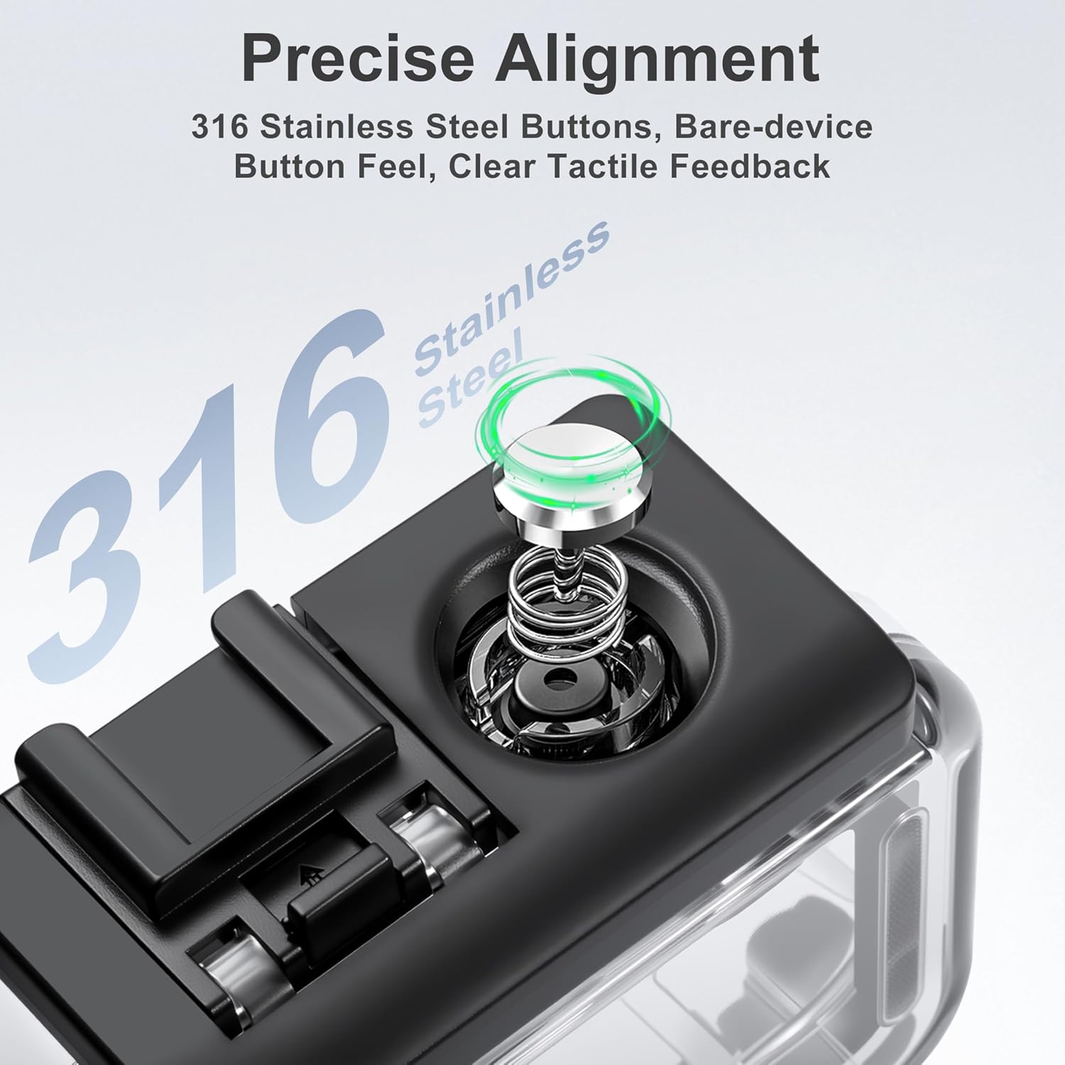 FitStill 60M/196FT Waterproof Case for DJI OSMO Action 6, Dual Cold Shoe Design Thickened Sealing Ring, Optical Glass Lens, Action6 Protective Accessories