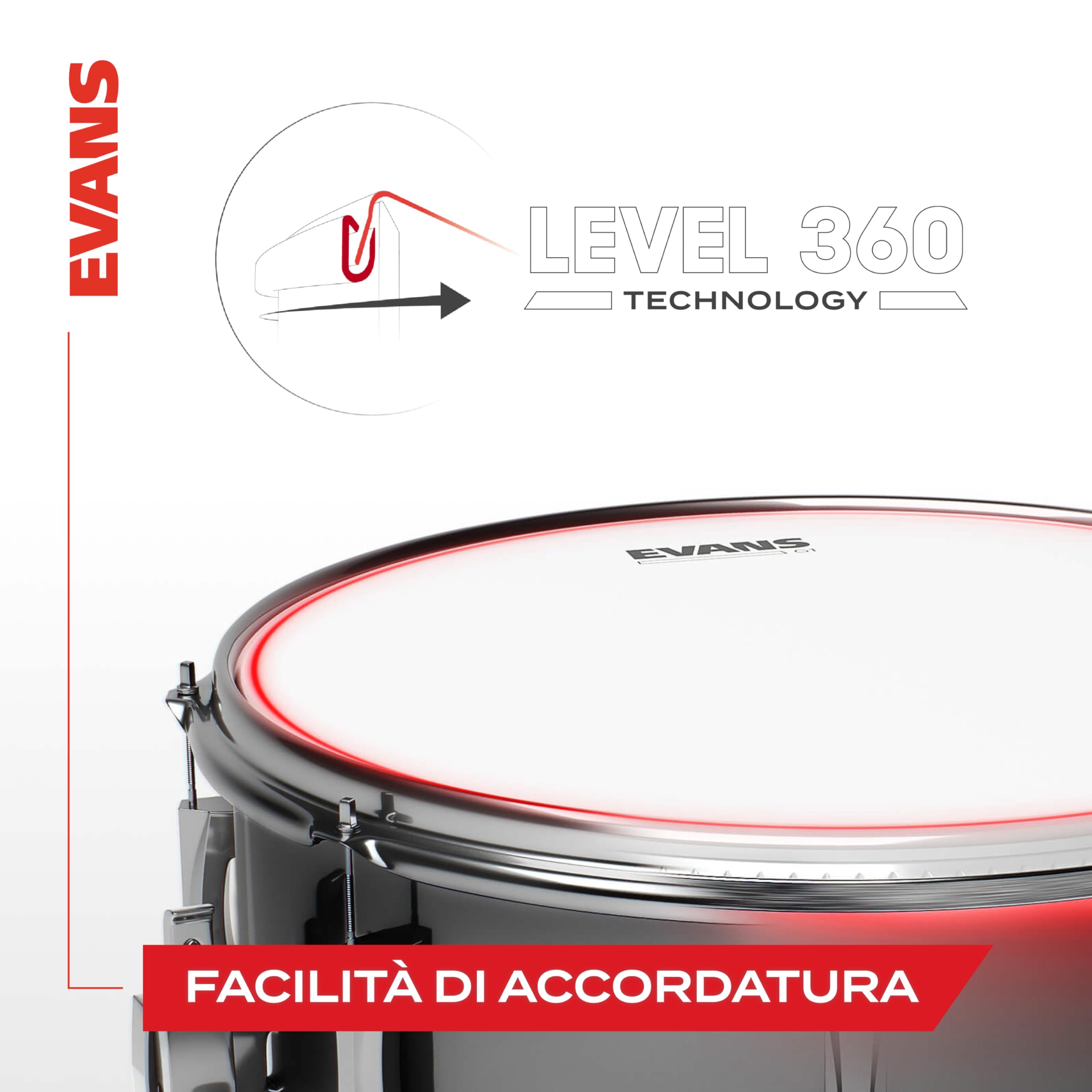 Evans ETP-G2CTD-R Confezione da 3 Pelli Sabbiate G2 per Tom Rispettivamente di 10", 12" e 16", Rock