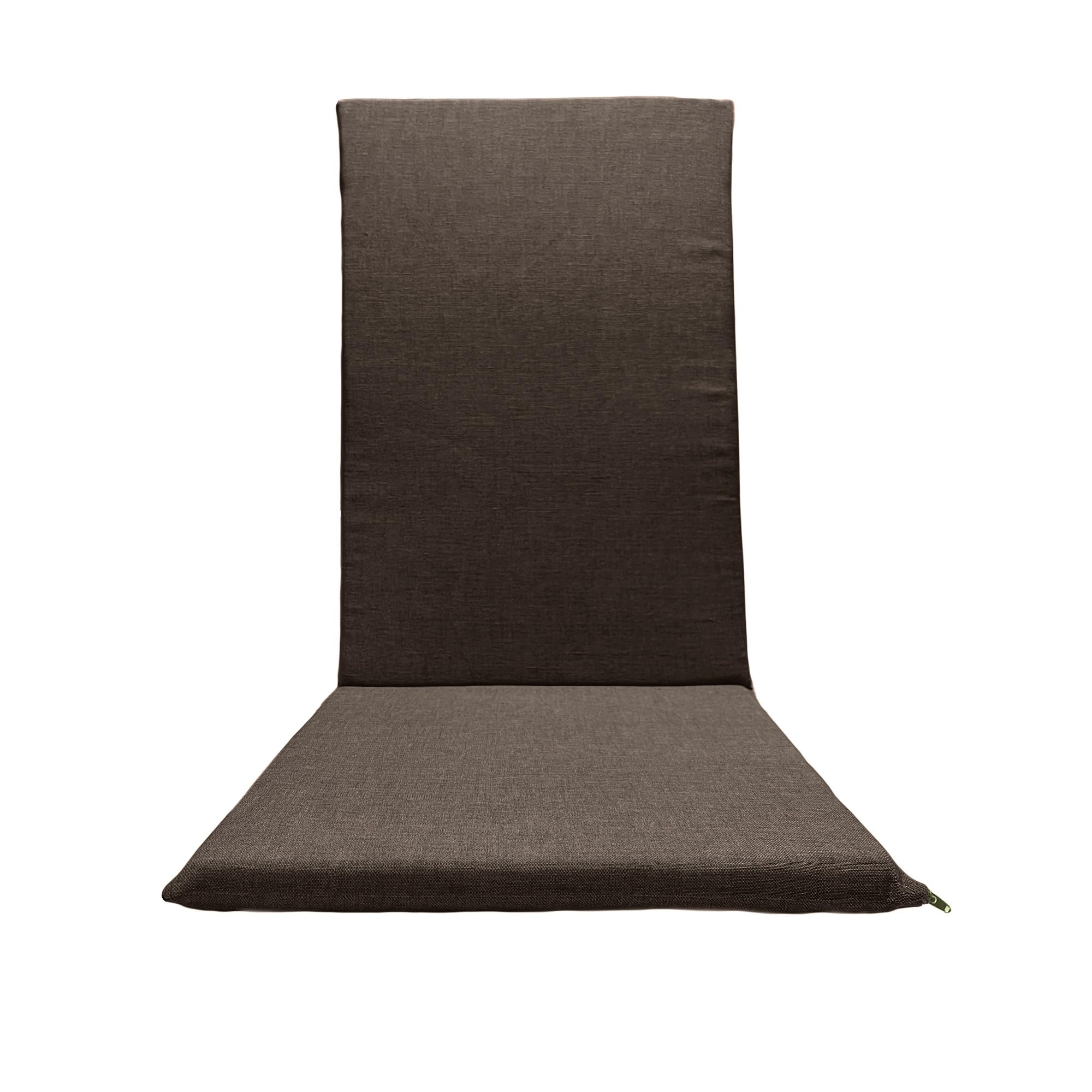 Cojín acolchado para tumbona de playa, 120 x 50 cm, fabricado en Italia, respaldo alto, color marrón